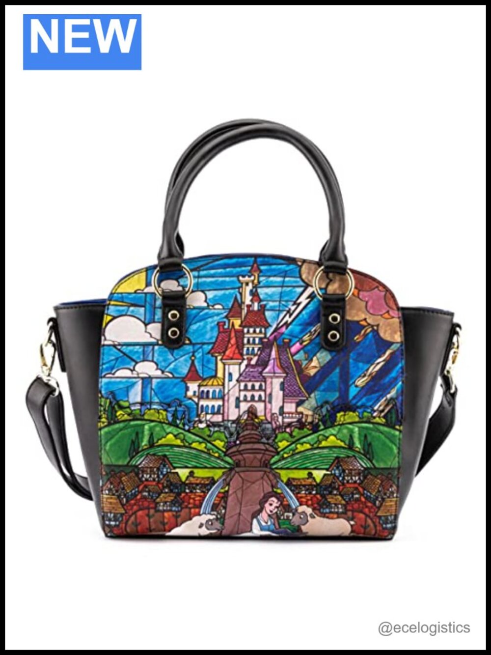 Loungefly Disney Princess Castle Series Belle Crossbody Handbag